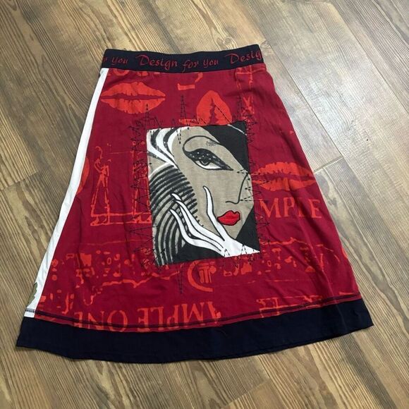 Lulu H Paris Design For You Embroidered Elastic Waist Skirt Size Medium - Picture 3 of 3